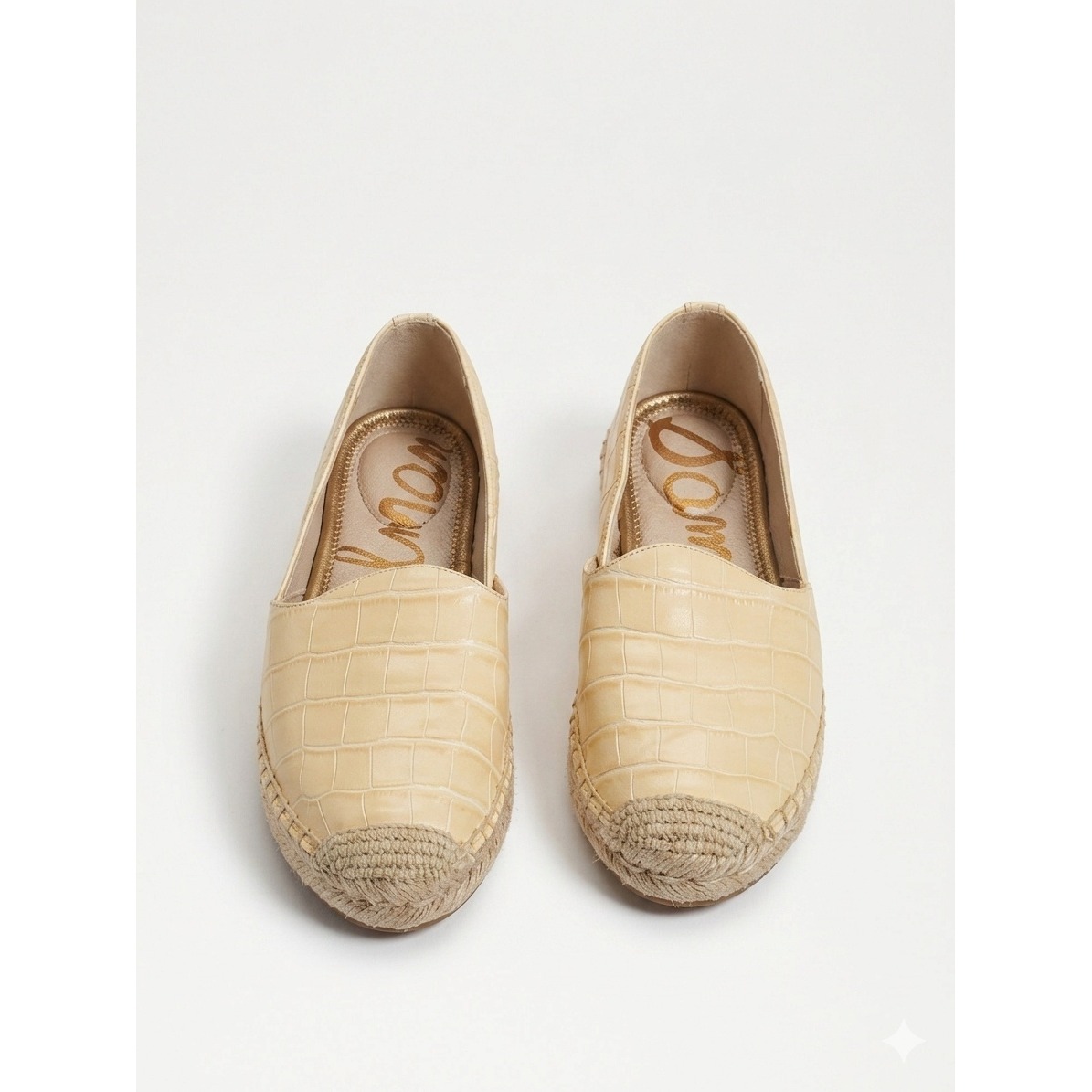 Sam Edelman Kesia Espadrille Womens 7.5m Eggshell Croc Slip On Flats